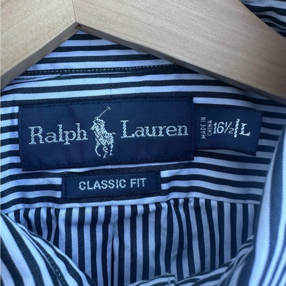 Ralph Lauren Blaire Long Sleeve Button-Up Blue Men's L Cotton Shirt (RN 41381) - Picture 7 of 9